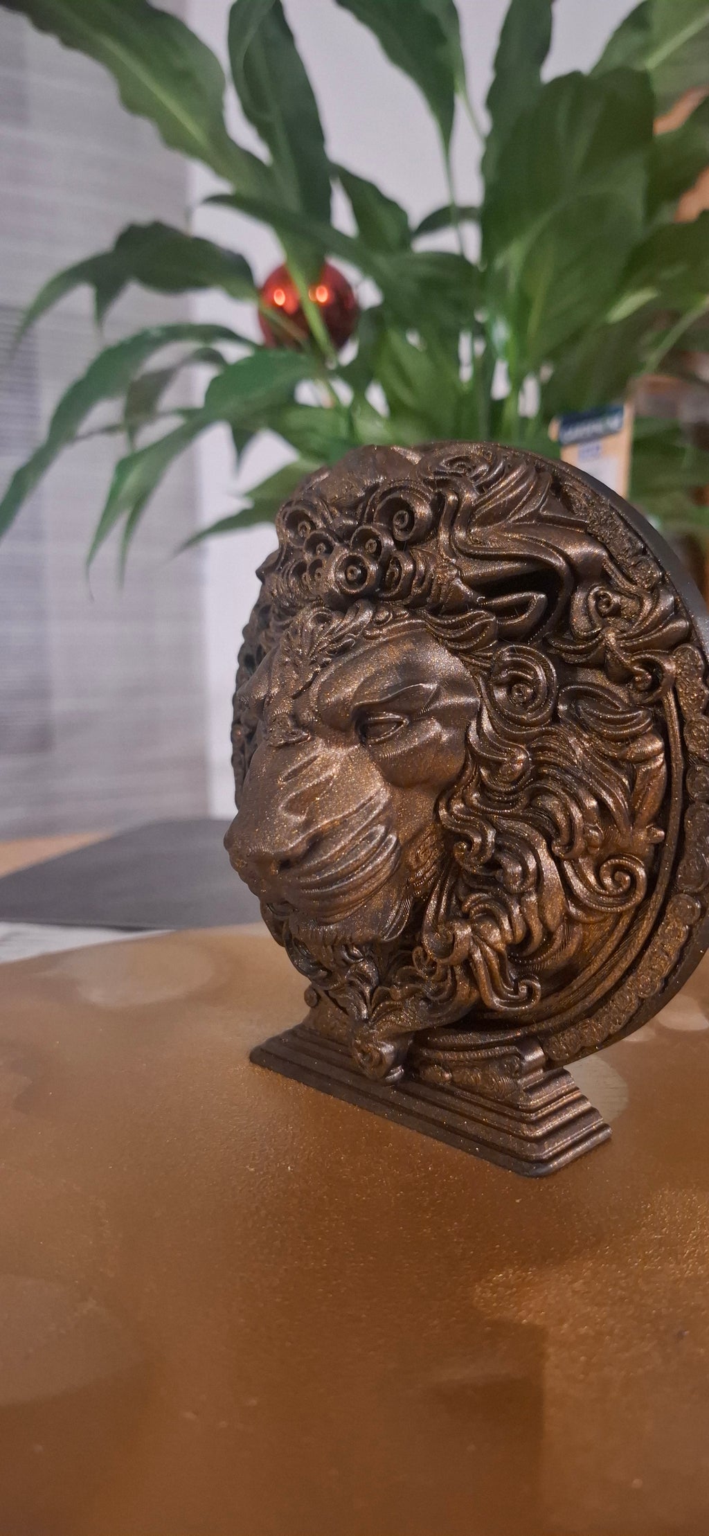 Sternzeichen Löwe – kunstvolle 3D-Druck Büste in Gold | Leo Figur | Ornament Deko | Handveredelt & einzigartig